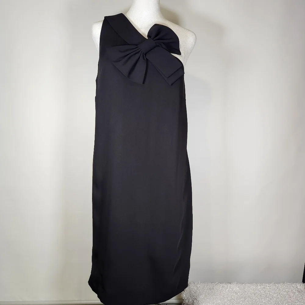 CeCe Black One Shoulder Sheath Cocktail Dress Size 8 - Picture 2 of 7